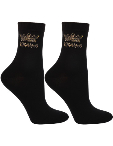 Zestawy prezentowe - Świąteczne skarpetki damskie na prezent CZARNY - produkt 3