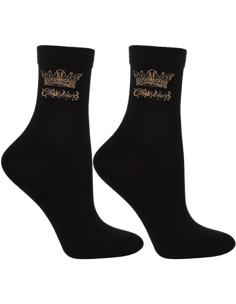 Zestawy prezentowe - Świąteczne skarpetki damskie na prezent CZARNY - produkt moraj.pl 3