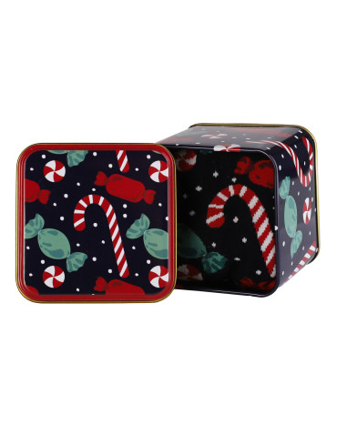 Długie - Skarpetki męskie świąteczne bawełniane w ozdobnej puszce WIELOKOLOROWY - produkt 1