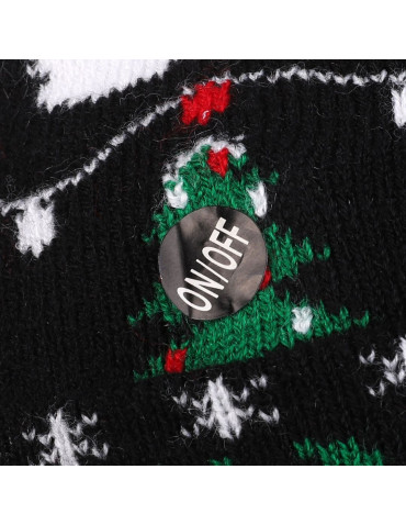 Czapka zimowa świąteczna z ledami i pomponem