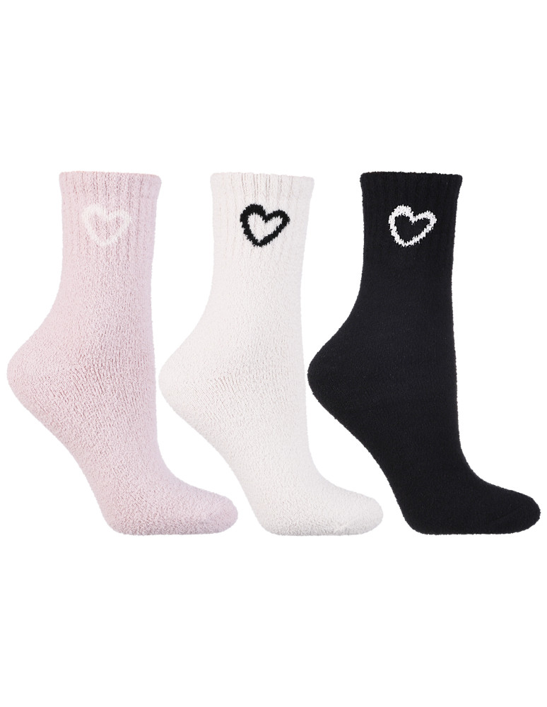 Długie - Ciepłe skarpety damskie długie ze wzorem serca 3-pak WIELOKOLOROWY - produkt moraj.pl 1