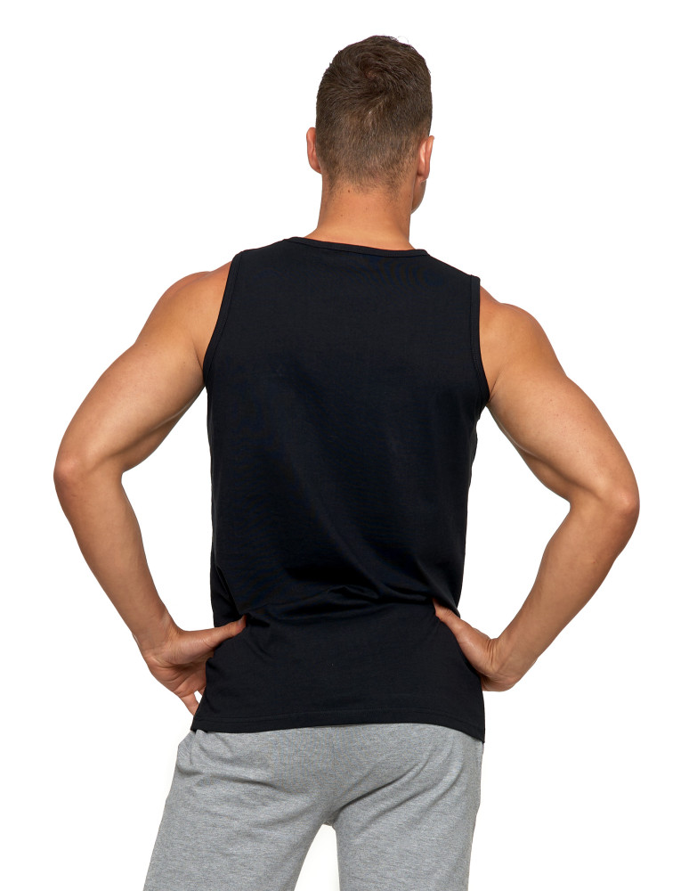 Tank top męski bawełniany koszulka bez rękawów CZARNY