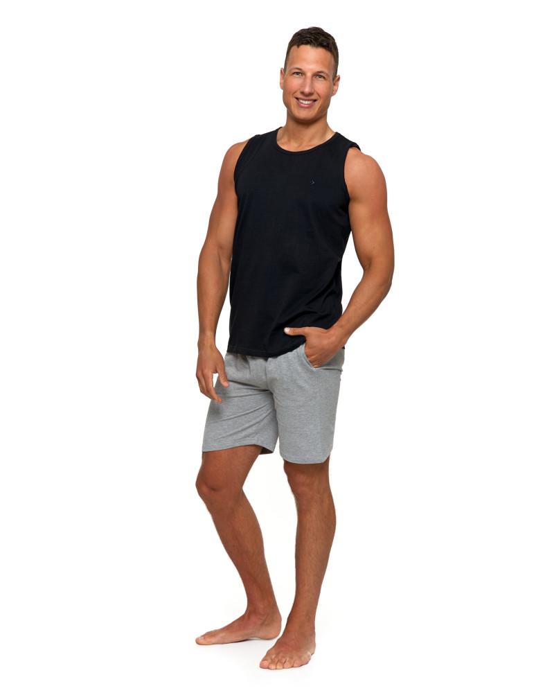 Koszulki, topy, koszule - Tank top męski bawełniany koszulka bez rękawów CZARNY - produkt moraj.pl 2