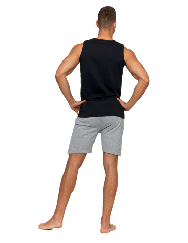 Koszulki, topy, koszule - Tank top męski bawełniany koszulka bez rękawów CZARNY - produkt 3