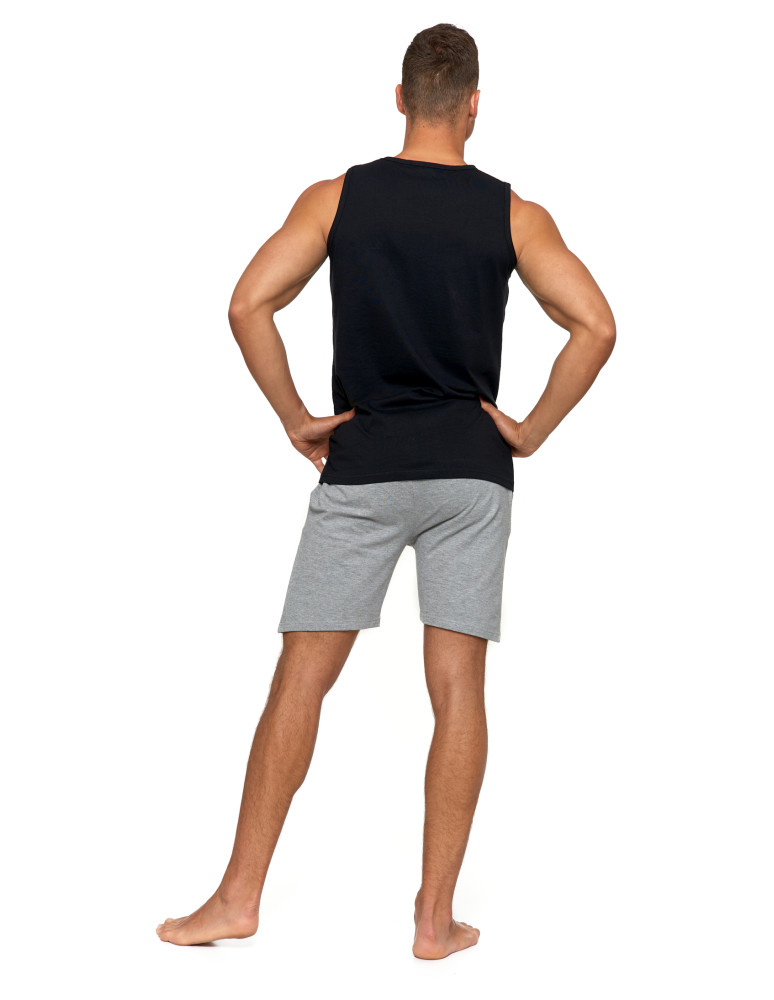 Koszulki, topy, koszule - Tank top męski bawełniany koszulka bez rękawów CZARNY - produkt moraj.pl 3