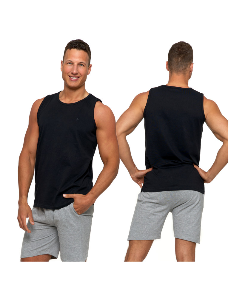 Koszulki, topy, koszule - Tank top męski bawełniany koszulka bez rękawów CZARNY - produkt moraj.pl 5