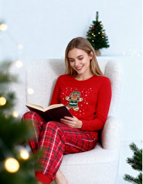 Damska piżama świąteczna z nadrukiem pierniczka
