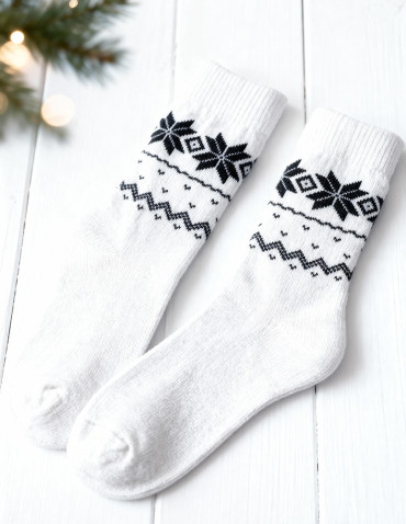 Długie - Damskie ciepłe skarpety z wzorem norweskim 3-pak WIELOKOLOROWY - produkt 4