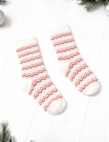 Długie - Damskie ciepłe skarpety z wzorem norweskim 3-pak WIELOKOLOROWY - produkt 7