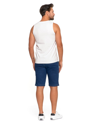 Koszulki, topy, koszule - Tank top męski bawełniany koszulka bez rękawów BIAŁY - produkt 4