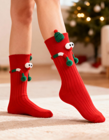 Zabawne świąteczne skarpetki damskie Elf