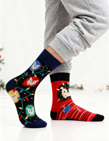 Skarpetki świątecznie nie do pary zabawne w jeże
