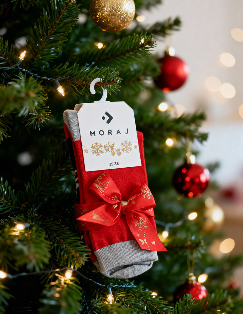 Skarpety - Skarpetki damskie w świąteczne pierniczki 2-pak na prezent WIELOKOLOROWY - produkt moraj.pl 2