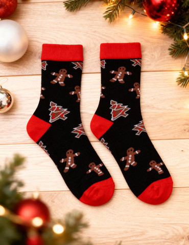 Skarpetki damskie w świąteczne pierniczki 2-pak na prezent