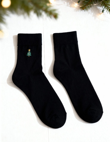 Długie - Skarpety męskie świąteczne na prezent zestaw 2-pak CZARNY - produkt 6