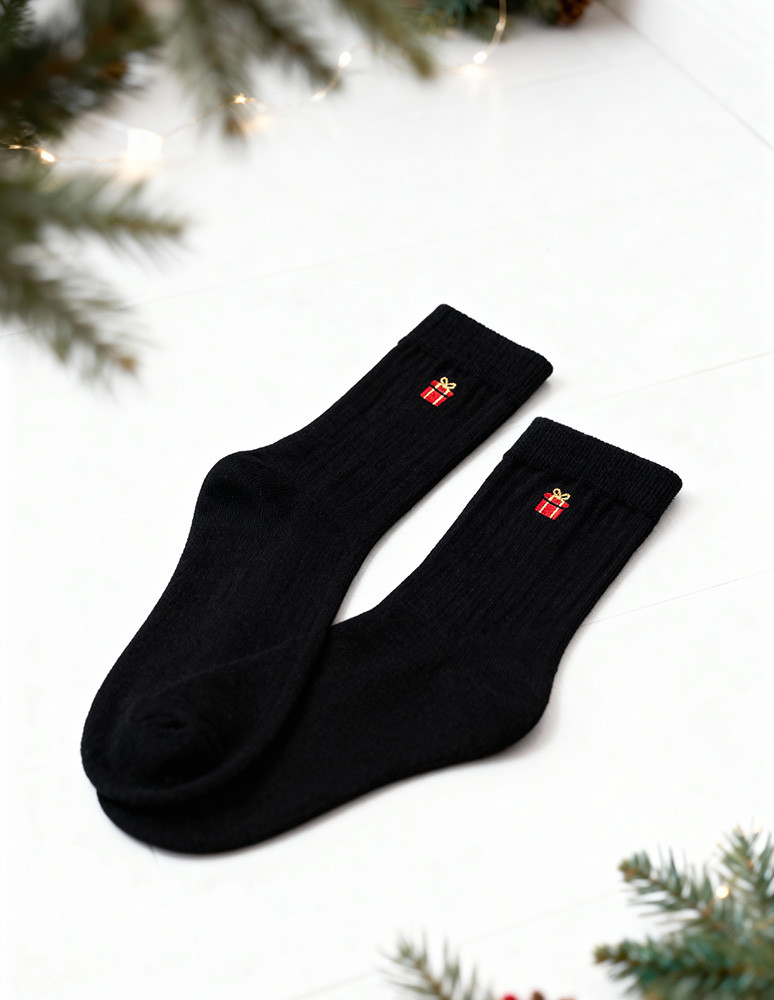 Długie - Skarpety męskie świąteczne na prezent zestaw 2-pak CZARNY  - produkt moraj.pl 7