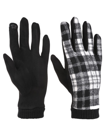 Damskie zimowe rękawiczki w kratkę