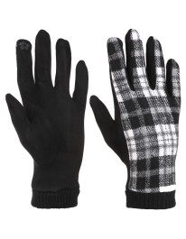 Damskie zimowe rękawiczki w kratkę