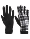 Damskie zimowe rękawiczki w kratkę CZARNY