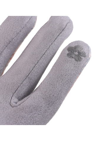 Rękawiczki - Damskie zimowe rękawiczki w kratkę SZARY - produkt 2