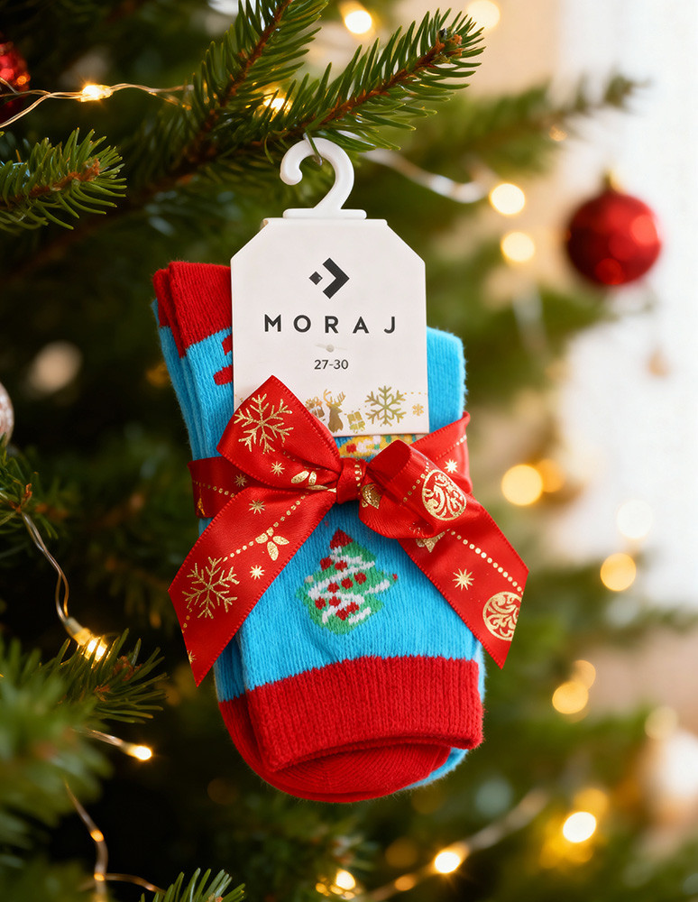 Skarpety - Długie skarpetki dziecięce w świąteczne ciasteczka 2-pak WIELOKOLOROWY  - produkt moraj.pl 2