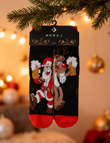 Skarpetki męskie długie nie do pary w świąteczny wzór  - produkt 2