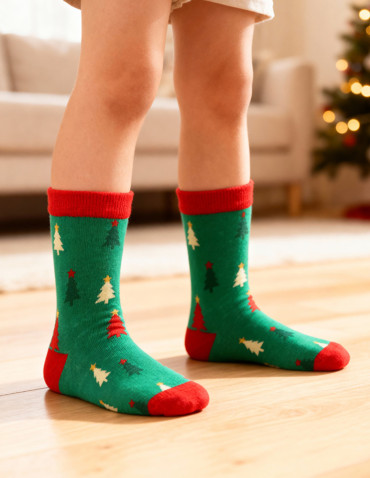 Skarpety - Świąteczne dziecięce skarpetki w choinki 2-pak WIELOKOLOROWY - produkt 2