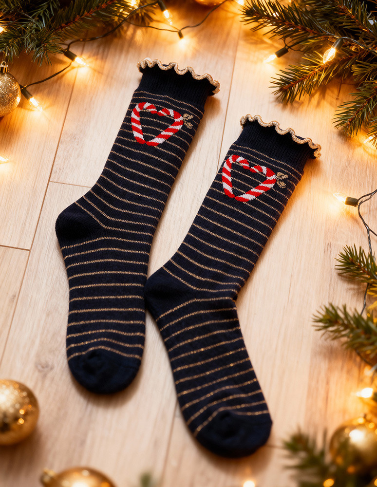 Długie - Ciepłe skarpetki damskie świąteczny wzór Termo Frotte 3-pak WIELOKOLOROWY  - produkt moraj.pl 5