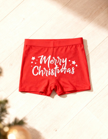 Bokserki męskie bawełniane humorystyczne z Mikołajem