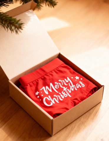 Bokserki dopasowane - Bokserki męskie bawełniane humorystyczne z Mikołajem WIELOKOLOROWY - produkt 8