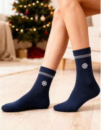 Skarpetki świąteczne damskie śnieżynki i zimowe wzory 2-pak  - produkt 2