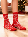 Skarpetki świąteczne damskie śnieżynki i zimowe wzory 2-pak WIELOKOLOROWY