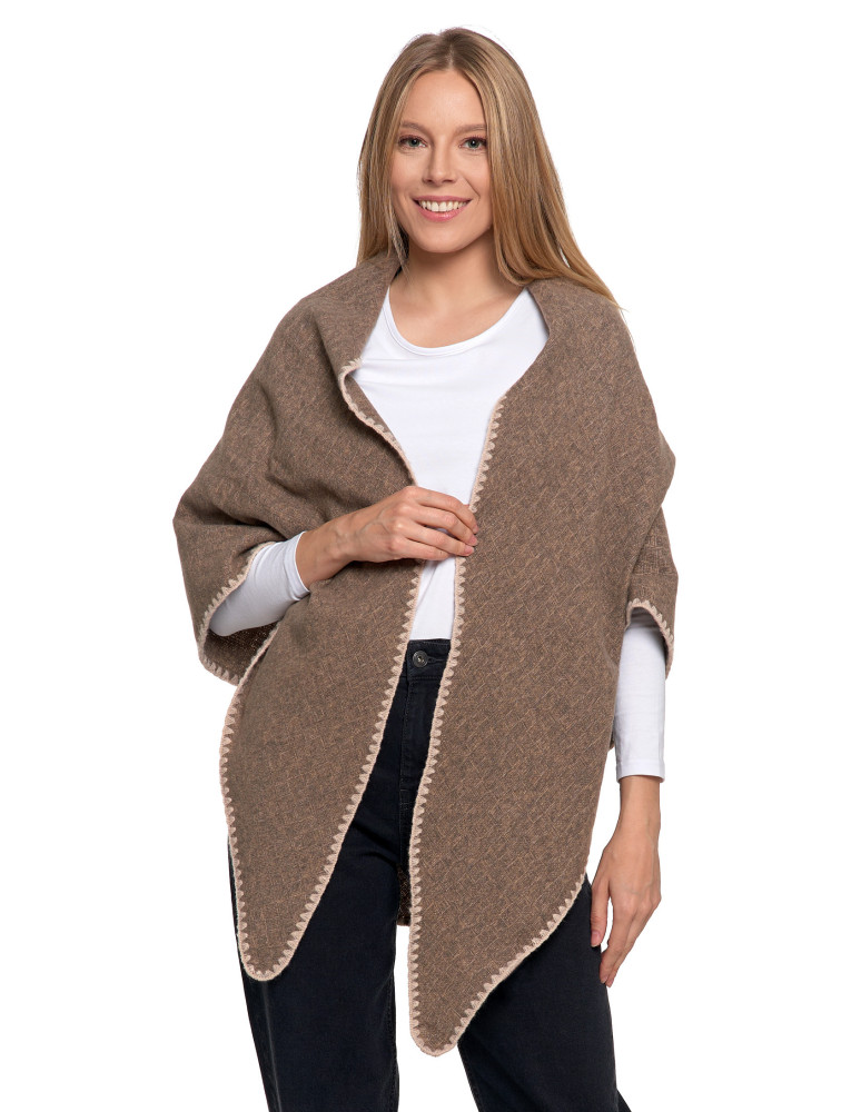 Ciepła chusta damska boho BRĄZOWY