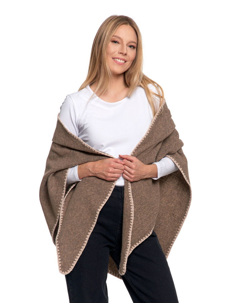 Szale i chusty - Ciepła chusta damska boho BRĄZOWY - produkt moraj.pl 4