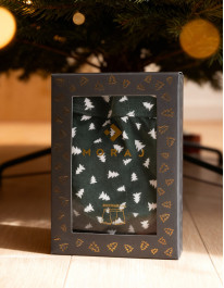 Bokserki męskie dopasowane wzór w choinki