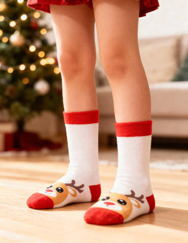 Świąteczne skarpetki dziecięce reniferowe szaleństwo 2-pak  - produkt 2