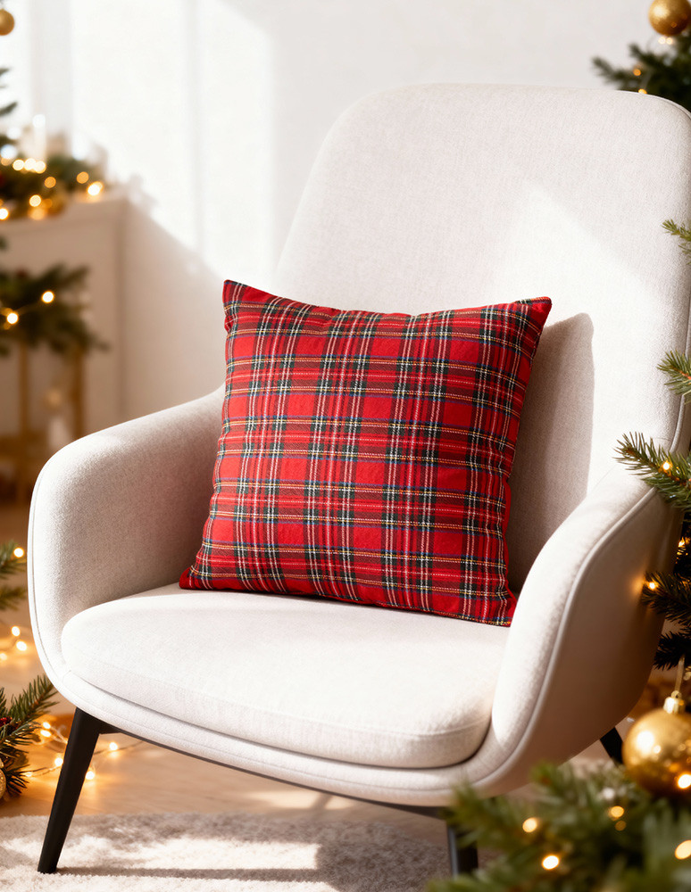 Poszewki - Zestaw poszewek na poduszkę w kratkę 4-pak WIELOKOLOROWY - produkt moraj.pl 5