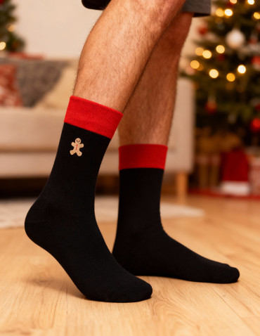 Świąteczne męskie skarpetki długie z pierniczkiem 2-pak - produkt 2