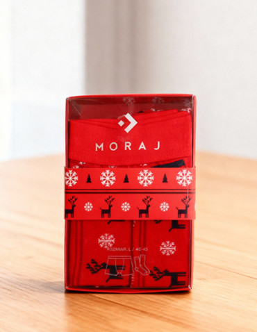 Zestaw prezentowy świąteczny bokserki i skarpetki w renifery