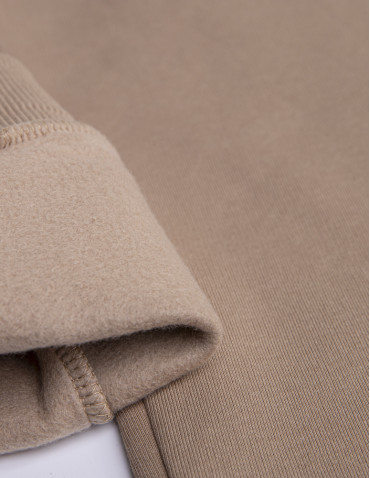 Spodnie - Damskie spodnie dresowe wysoki stan ocieplane z kieszeniami BEŻOWY - produkt 6