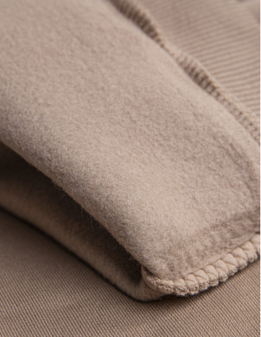 Spodnie - Damskie spodnie dresowe wysoki stan ocieplane z kieszeniami BEŻOWY - produkt 7