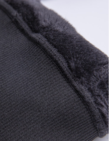 LEGGINSY - Damskie legginsy ocieplane z futerkiem i wysokim stanem CZARNY - produkt 9