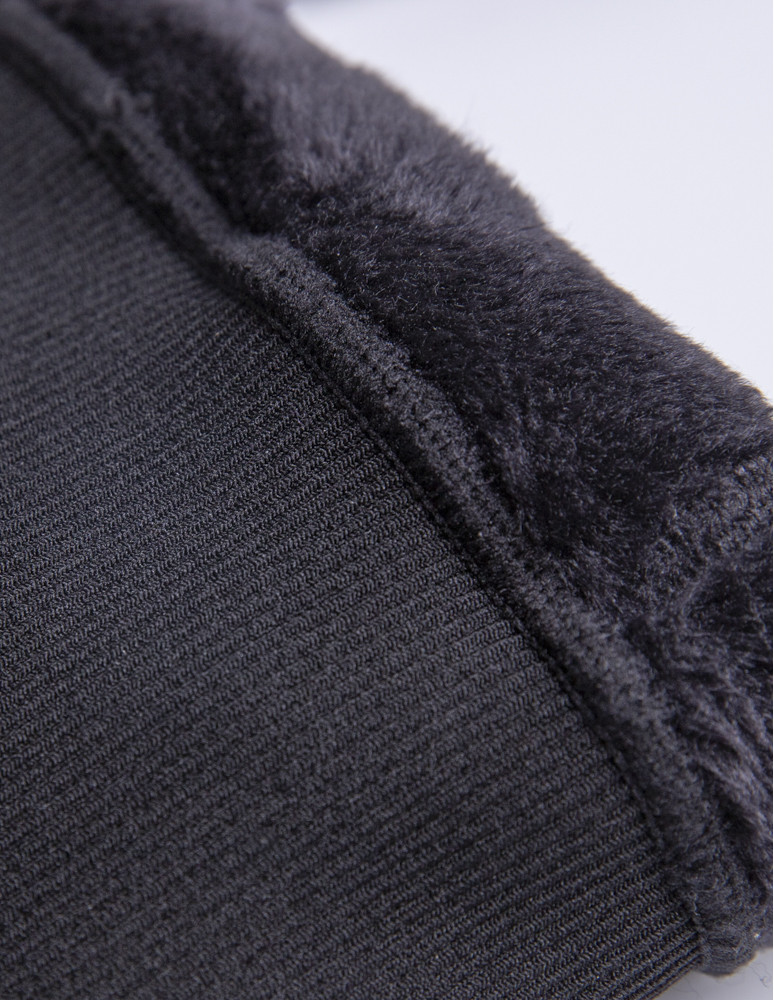 LEGGINSY - Damskie legginsy ocieplane z futerkiem i wysokim stanem CZARNY  - produkt moraj.pl 9