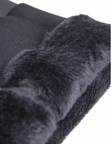 LEGGINSY - Damskie legginsy ocieplane z futerkiem i wysokim stanem CZARNY - produkt 10