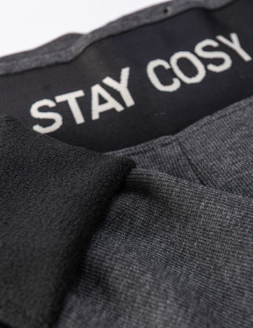 Legginsy - Legginsy damskie ocieplane w prążek wysoki stan GRAFIT - produkt 8