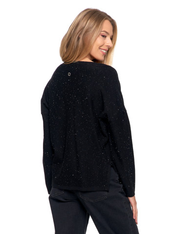 Sweter damski z wiskozy o luźnym kroju i cekinami  - produkt 2