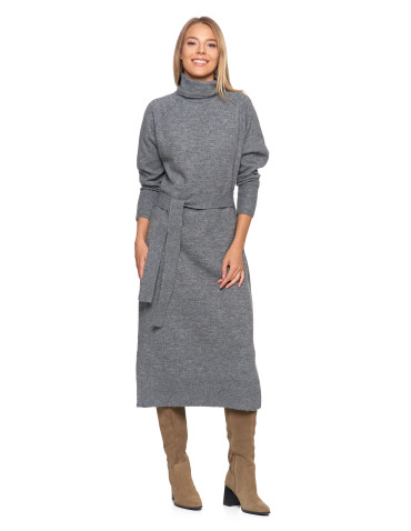 Dzianinowa sukienka maxi damska z długim rękawem