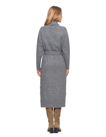 Sukienki - Dzianinowa sukienka maxi damska z długim rękawem GRAFIT - produkt 4