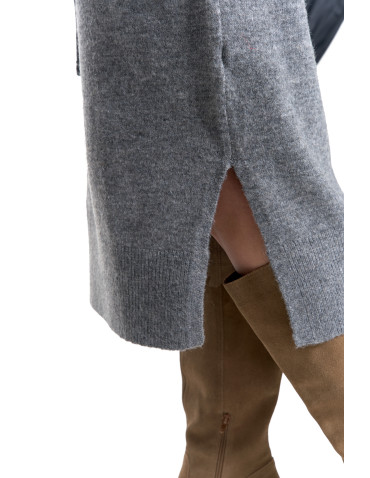 Sukienki - Dzianinowa sukienka maxi damska z długim rękawem GRAFIT - produkt 6