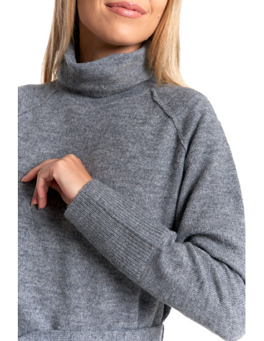 Dzianinowa sukienka maxi damska z długim rękawem  - produkt 2